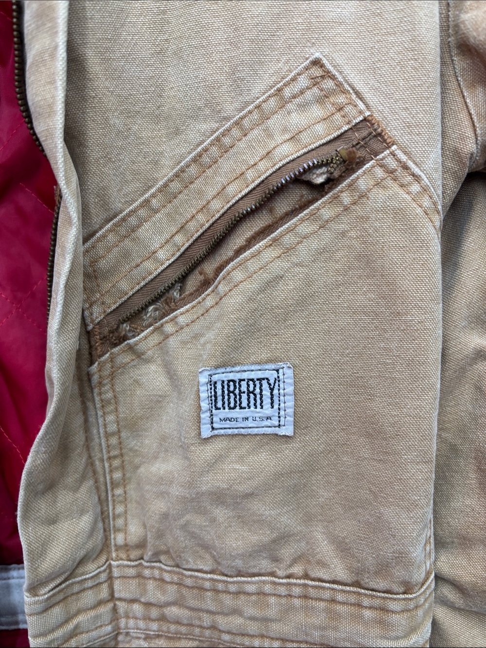 Liberty Insulated Brown Coverall with Red Lining - Picture 4 of 6
